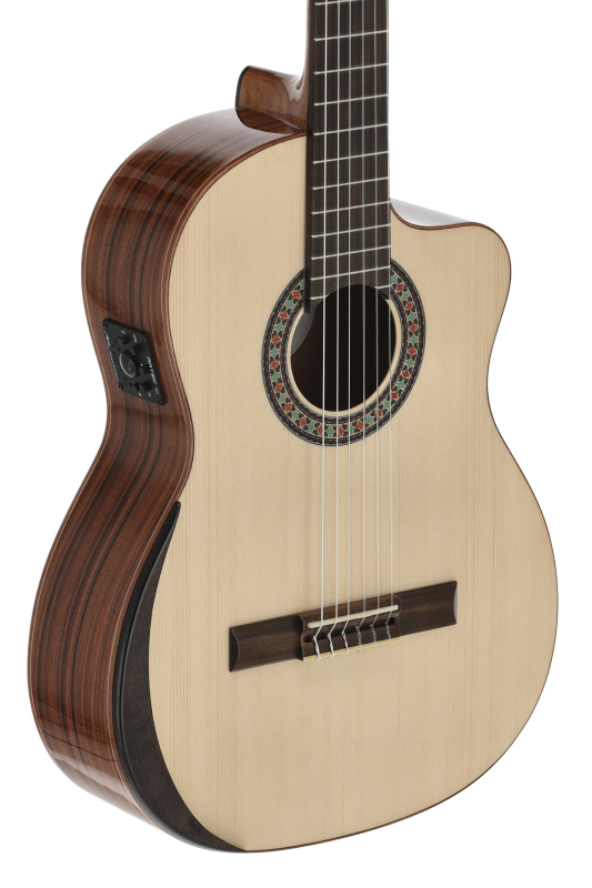 Manuel Rodriguez ACADEMIA Serie Santos Pavo Real, Fichte massiv / Santos Palisander, Cutaway Pickup, Made in Europe